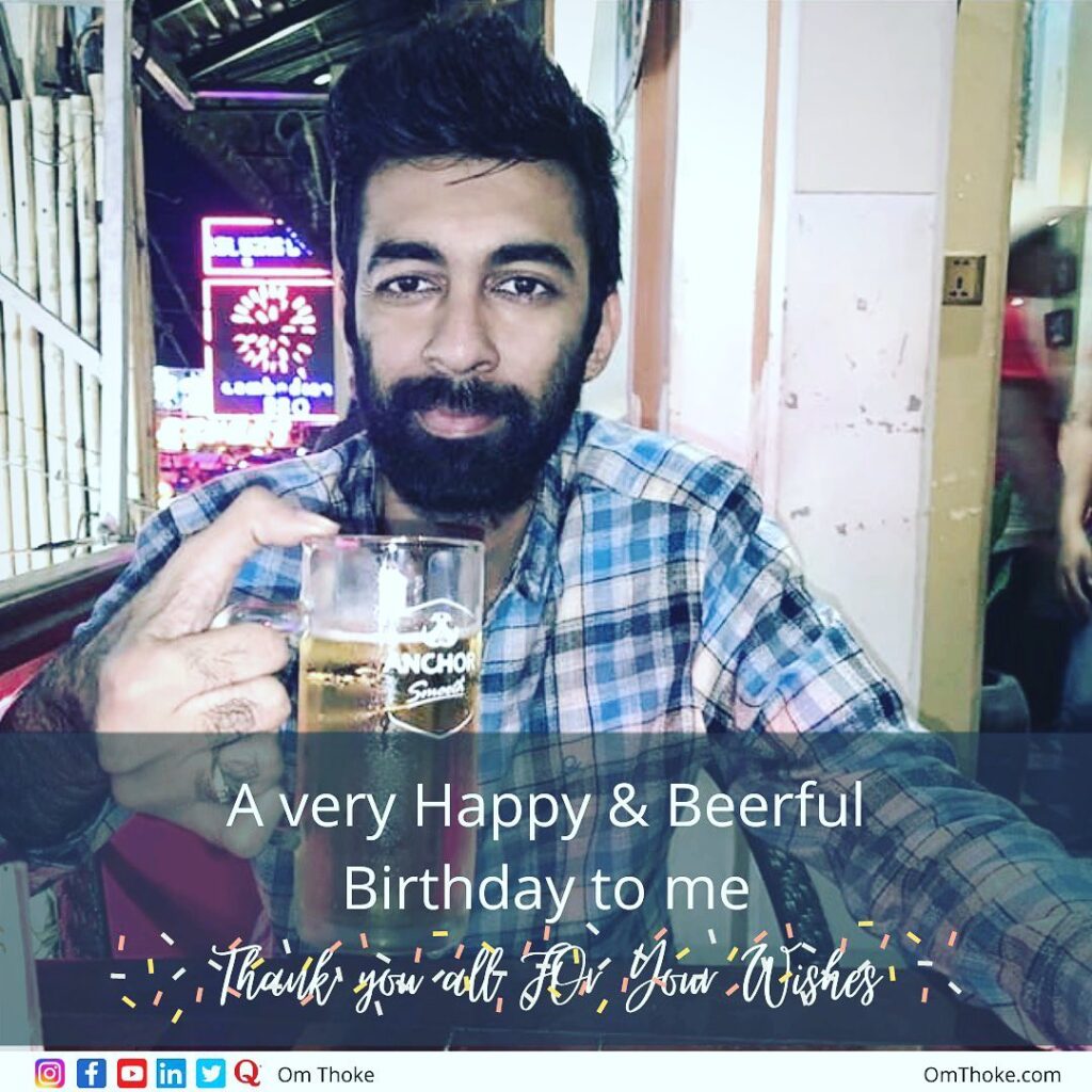 om thoke image having a glass of beer